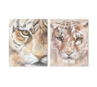 Home ESPRIT Cuadro Colonial Tigre 80 x 3,7 x 100 cm (2 Unidades)