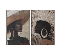 Home ESPRIT Cuadro Marrón Beige Colonial Sombrero 80 x 4,5 x 120 cm (2 Unidades)