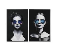 Home ESPRIT Cuadro Moderno Chica 80 x 3 x 120 cm (2 Unidades)