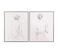 Home ESPRIT Cuadro Mujer Moderno 82,3 x 4,5 x 102,3 cm (2 Unidades)