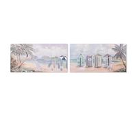 Home ESPRIT Cuadro Playa Mediterráneo 120 x 3 x 60 cm (2 Unidades)