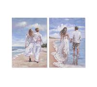 Home ESPRIT Cuadro Playa Mediterráneo 70 x 3 x 100 cm (2 Unidades)