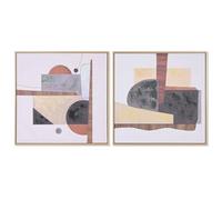 Home ESPRIT Cuadro Poliestireno Lienzo Abstracto Urbano 62,5 x 2,8 x 62,5 cm (2 Unidades)