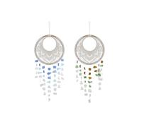 Home ESPRIT Decoración Colgante Azul Blanco Marrón Boho Macramé (2 Unidades) (12 Unidades)