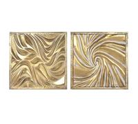 Decoración de Pared Home ESPRIT Dorado 94,5 x 4,5 x 94,5 cm (2 Unidades)