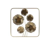 Home ESPRIT Decoración de Pared Dorado Flor 50 x 5 x 50 cm