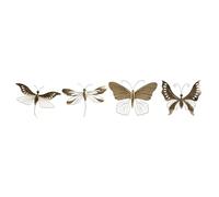Home ESPRIT Decoración de Pared Dorado Mariposa 36 x 3 x 26 cm (4 Unidades)