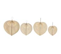 Home ESPRIT Decoración de Pared Marrón Claro Natural Abanico Tropical (4 Piezas)
