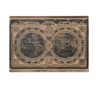 Home ESPRIT Decoración de Pared Negro Natural Mapamundi 149 x 2 x 105 cm