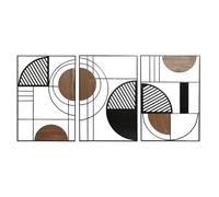 Home ESPRIT Decoración de Pared Negro Natural Urbano 40 x 2 x 60 cm (3 Unidades)