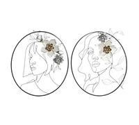 Home ESPRIT Decoración de Pared Negro Urbano 53 x 4,5 x 60,5 cm (2 Unidades)