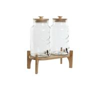 Home ESPRIT Dispensador de Bebidas Silicona Bambú Cristal Plástico 5,5 L 37 x 25 x 46 cm