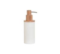Home ESPRIT Dispensador de Jabón Blanco Natural Resina Bambú 8 x 7 x 21 cm