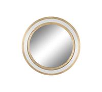 Home ESPRIT Espejo de Pared Blanco Dorado Cristal Hierro 108 x 5,5 x 108 cm