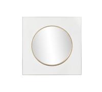 Home ESPRIT Espejo de Pared Blanco Dorado Hierro Espejo 100 x 4 x 100 cm