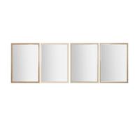 Home ESPRIT Espejo de Pared Blanco Marrón Beige Gris Cristal Poliestireno 66 x 2 x 92 cm (4 Unidades)