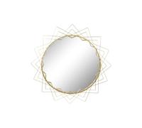 Home ESPRIT Espejo de Pared Dorado Metal Cristal 80 x 2,5 x 80 cm 80 x 2,50 x 80 cm