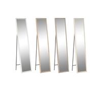 Home ESPRIT Espejo de pie Blanco Marrón Beige Gris 34 x 3 x 155 cm (4 Unidades)