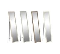 Home ESPRIT Espejo de pie Blanco Marrón Beige Gris 36 x 3 x 156 cm (4 Unidades)