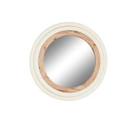 Home ESPRIT Espejos de Pared de la Marca Modelo Espejo de Pared Blanco Marrón Natural Abeto Mediterráneo 65 x 6 x 65 cm