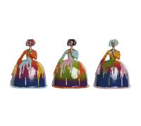 Home ESPRIT Figura Decorativa Multicolor Dama 17 x 13 x 21 cm (3 Unidades)