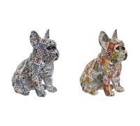 Home ESPRIT Figura Decorativa Multicolor Perro Mediterráneo 10 x 13 x 16 cm (2 Unidades)