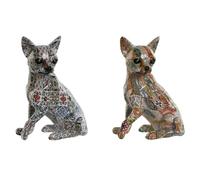 Home ESPRIT Figura Decorativa Multicolor Perro Mediterráneo 12 x 10 x 16 cm (2 Unidades)