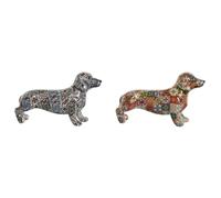 Home ESPRIT Figura Decorativa Multicolor Perro Mediterráneo 21 x 6 x 12 cm (2 Unidades)