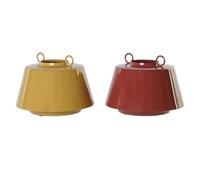 Home ESPRIT Jarrón Mostaza Terracota Hierro Lacado 24 x 24 x 19 cm (2 Unidades)