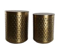 Home ESPRIT Juego de 2 mesas Dorado Metal 43 x 43 x 54 cm