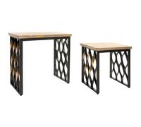 Home ESPRIT Juego de 2 mesas Madera Metal 64 x 34 x 65 cm