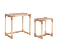 Home ESPRIT Juego de 2 mesas Natural Cuerda Abeto 58 x 38 x 60 cm