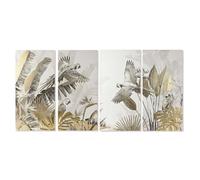 Home ESPRIT Juego de 4 Cuadros Beige Dorado Tropical 280 x 3,2 x 140 cm