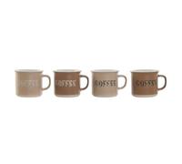 Home ESPRIT Juego de 4 Tazas Mug Marrón Gres