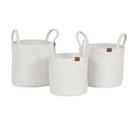 Home ESPRIT Juego de Cestas Blanco Moderno 30 x 30 x 28 cm (3 Piezas)