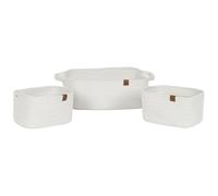 Home ESPRIT Juego de Cestas Blanco Moderno 34 x 25 x 14 cm (3 Piezas)