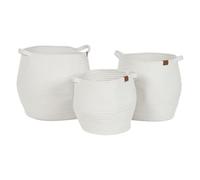 Home ESPRIT Juego de Cestas Blanco Moderno 34 x 34 x 34 cm (3 Piezas)