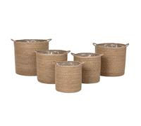 Home ESPRIT Juego de Cestas Natural Fibra Natural 37 x 37 x 41 cm (5 Piezas)