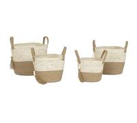 Home ESPRIT Juego de Cestas Natural Marrón Claro Yute Moderno 40 x 40 x 41 cm