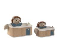 Home ESPRIT Juego de Cestas Verde Natural 40 x 32 x 27 cm (2 Piezas)