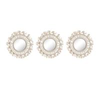Home ESPRIT Juego de Espejos Blanco Boho 20 x 1 x 20 cm (3 Piezas) - Marca EAN: 8424002123314