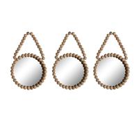 Home ESPRIT Juego de Espejos Natural Madera Cristal Scandi 15 x 1 x 24 cm (3 Piezas)