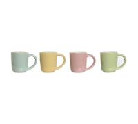 Home ESPRIT Juego de Tazas de Café Amarillo Azul Verde Rosa Porcelana 90 ml 4 Piezas