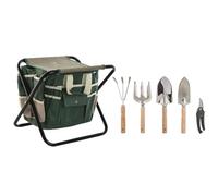Home ESPRIT Kit de Herramientas de jardinería 7 Piezas Negro Verde Plateado 40 x 28 x 35 cm