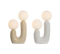 Home ESPRIT Lámpara de Mesa Blanco Beige Cerámica Cristal 220 V 20 x 11 x 31 cm (2 Unidades)