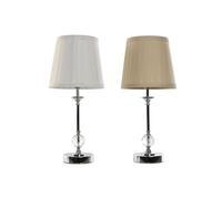 Home ESPRIT Lámpara de Mesa Blanco Beige Metal 25 W 220 V 20 x 20 x 46 cm (2 Unidades)