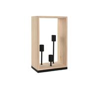 Home ESPRIT Lámpara de Mesa Marrón Negro Natural Madera Hierro Pino 50 W 220 V 30 x 16 x 50 cm