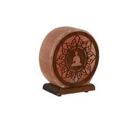 Home ESPRIT Lámpara de Mesa Marrón Rosa Sal Madera de Mango 15 W 220 V 16 x 7 x 18 cm