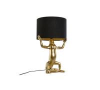 Home ESPRIT Lámpara de mesa Negro Dorado Resina 50 W 220 V 31 x 28 x 50 cm (2 Unidades)