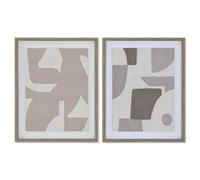 Home ESPRIT Lienzo Beige Gris Abstracto Moderno 40 x 3 x 50 cm (2 Unidades)